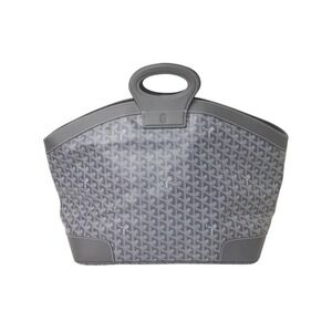 GOYARD Beluga Handbag Tote Bag Gray Leather Herringbone